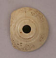 Button or Bead, Bone; incised and inlaid with paint