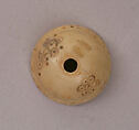Button or Bead, Bone; incised and inlaid with paint