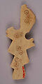 Handle or Ornament, Bone; carved, incised, and inlaid with paint