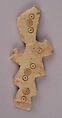 Handle or Ornament, Bone; carved, incised, and inlaid with paint