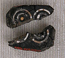 Fragments of a Bead, Jet; cut, drilled, and inlaid
