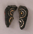 Fragments of a Bead, Jet; cut, drilled, and inlaid