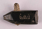 Pendant, Jet; carved and inscribed
