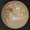 Bowl, Stonepaste; luster-painted over opaque white glaze