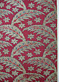 Loom Width with Serrated Leaf Design, Silk, metal wrapped thread; lampas (kemha)