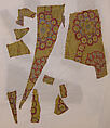 Silk Fragment with Wavy-vine Pattern on Green Ground, Silk, metal wrapped thread; lampas (kemha)