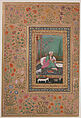 "Haji Husain Bukhari", Folio from the Shah Jahan Album, Ink, opaque watercolor, and gold on paper