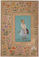 "Portrait of Qilich Khan Turani", Folio from the Shah Jahan Album, Painting by La&#39;lchand, Ink, opaque watercolor, and gold on paper