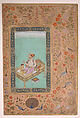 "The Emperor Shah Jahan with his Son Dara Shikoh", Folio from the Shah Jahan Album, Painting by Nanha, Ink, opaque watercolor, and gold on paper
Margins: Gold and opaque watercolor on dyed paper