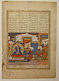 "Abu'l Mihjan and Sa`d ibn Abi Wakkas Before a Ruler", Folio from a Khavarannama (The Book of the East) of ibn Husam al-Din, Maulana Muhammad Ibn Husam ad Din  Iranian, Opaque watercolor and ink on paper