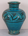 Vase, Stonepaste; painted under transparent turquoise glaze