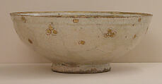 Bowl, Stonepaste; applied decoration, overglaze painted and gilded on an opaque monochrome glaze (mina'i)