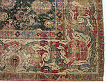 Carpet, Cotton (warp and weft), wool (pile); asymmetrically knotted pile