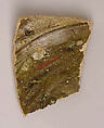 Ceramic Fragment, Earthenware; glazed