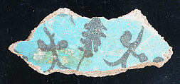Ceramic Fragment, Stonepaste; underglaze painted