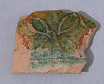Ceramic Fragment, Earthenware; molded decoration, glazed
