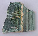 Ceramic Fragment, Earthenware; molded decoration, glazed