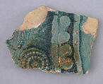 Ceramic Fragment, Earthenware; molded decoration, glazed