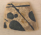 Ceramic Fragment, Earthenware; painted splash glazed decoration