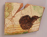 Ceramic Fragment, Earthenware; slip painted, incised, and splash glazed
