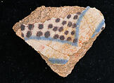 Ceramic Fragment, Stonepaste; slip painted, incised, and splash glazed