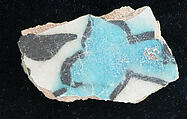 Ceramic Fragment, Stonepaste; slip and underglaze painted