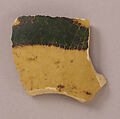 Ceramic Fragment, Earthenware; slip painted and glazed
