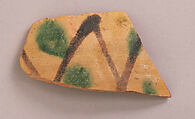 Ceramic Fragment, Earthenware; painted and glazed