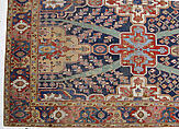 Carpet with Tree and Cartouche Design, Cotton (warp and weft), wool (pile); asymmetrically knotted pile