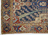 Carpet with Tree and Cartouche Design, Cotton (warp and weft), wool (pile); asymmetrically knotted pile