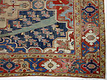 Carpet with Tree and Cartouche Design, Cotton (warp and weft), wool (pile); asymmetrically knotted pile