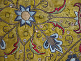 Square, Silk, gold wrapped thread; embroidered