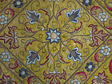 Square, Silk, gold wrapped thread; embroidered