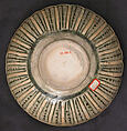 Bowl, Earthenware; underglaze painted on cream slip, transparent glaze