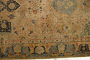 Carpet, Cotton (warp and weft), wool (pile); asymmetrically knotted pile