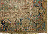 Carpet, Cotton (warp and weft), wool (pile); asymmetrically knotted pile