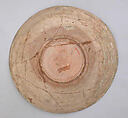 Earthenware Bowl with White slip and Polychrome Decoration, Earthenware; white slip with polychrome slip decoration under transparent glaze