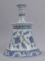 Candlestick in Imitation of Metalwork Form, Stonepaste; painted in blue under transparent glaze