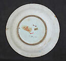 Dish with Sailing-Ship Design, Stonepaste; polychrome painted under transparent glaze