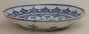 Dish, Stonepaste; painted and glazed