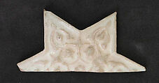Star-Shaped Tile Fragment, Stonepaste; glazed