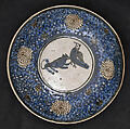 Dish, Stonepaste; underglaze painted