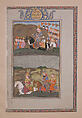 "Kai Khusrau Crosses the River Jayhun with Giv and Farangis", Folio from a Shahnama (Book of Kings), Abu&#39;l Qasim Firdausi (Iranian, Paj ca. 940/41–1020 Tus), Ink, opaque watercolor, silver, and gold on paper
