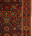 Harshang Carpet, Wool (warp, weft and pile); symmetrically knotted pile