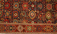 Harshang Carpet, Wool (warp, weft and pile); symmetrically knotted pile