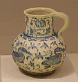 Ewer, Stonepaste; painted in blue under transparent glaze