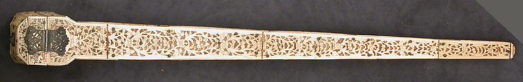 Case for Two Pipes, Carved ivory; mounted over wood frame; brass mounts