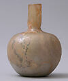 Bottle, Glass; free blown; tooled on the pontil