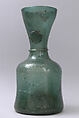 Bottle, Glass; mold blown with applied decoration; tooled on the pontil