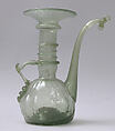 Ewer, Glass; mold blown and applied decoration, tooled on the pontil